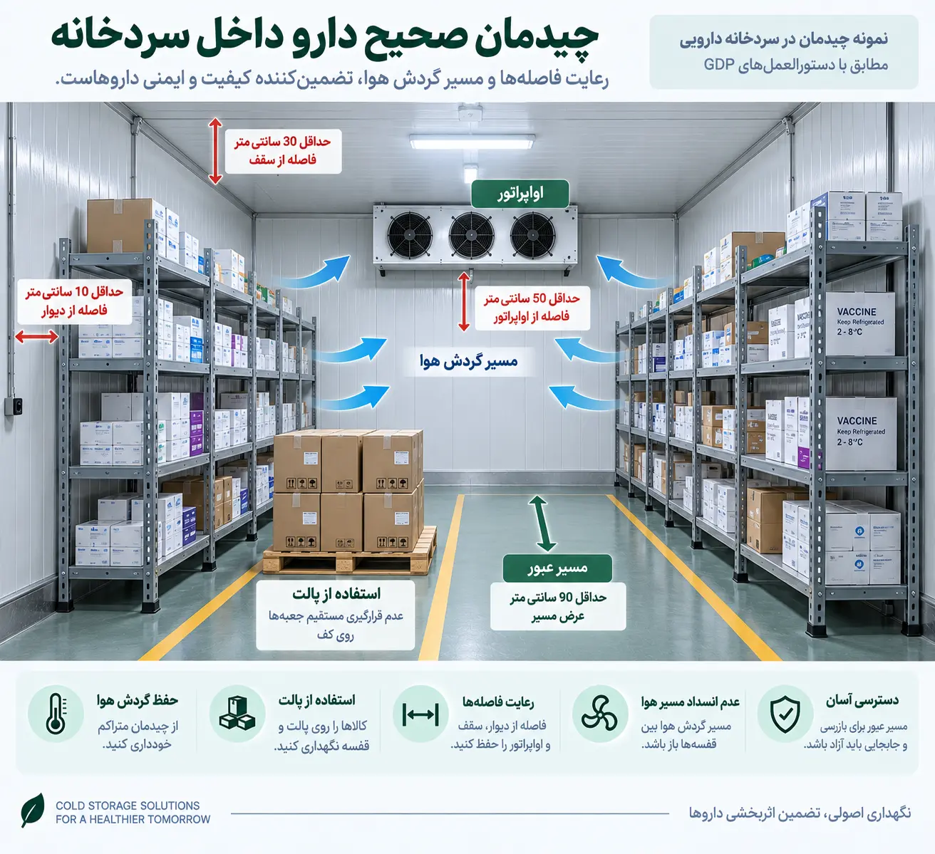 چیدمان دارو داخل سردخانه